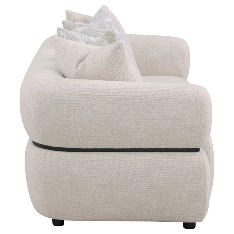 Coaster Furniture Jeanette 508961 84-inch Fabric Upholstered Round Arm Sofa - Beige