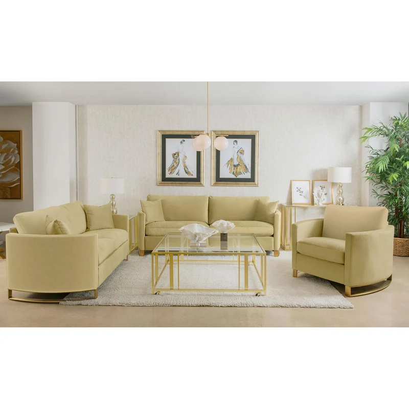 Coaster Furniture Corliss 508824 Upholstered Curved Track Arm Sofa - Camel