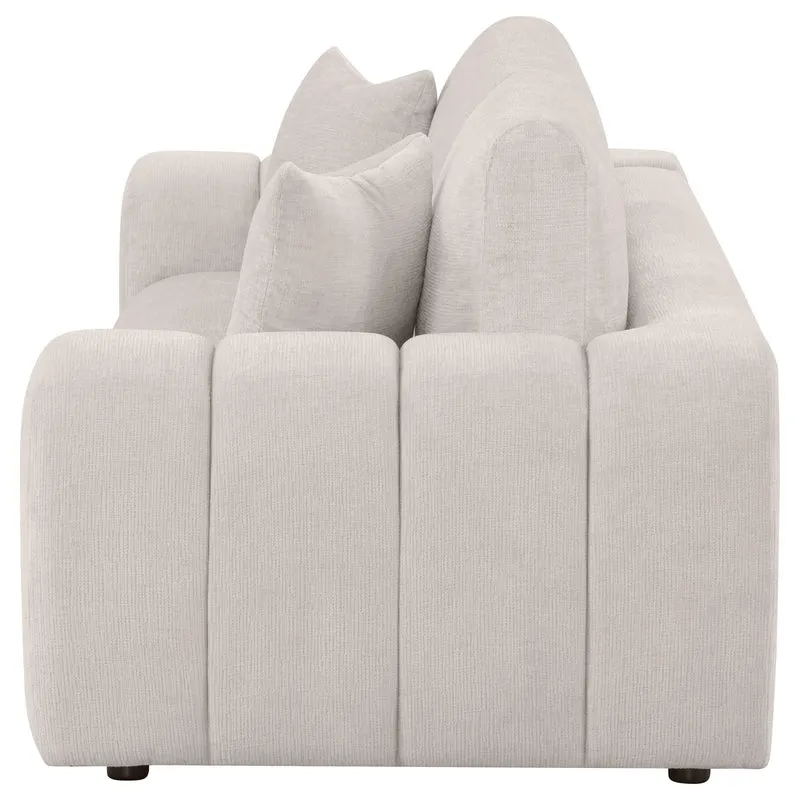 Coaster Furniture Burnett 504955 Chenille Upholstered Wide Arm Sofa - Ivory