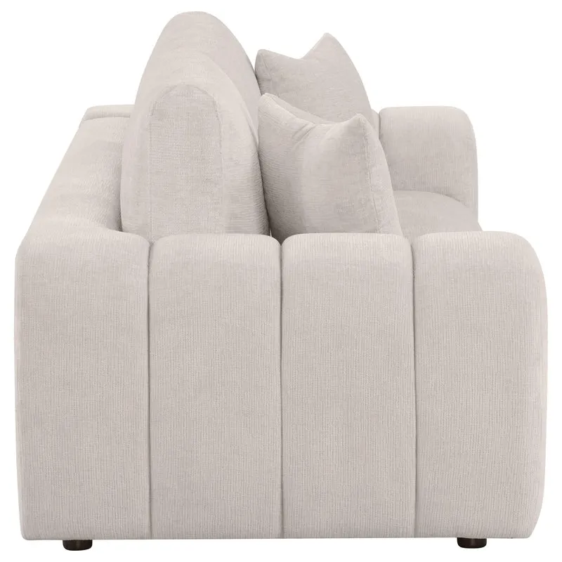 Coaster Furniture Burnett 504955 Chenille Upholstered Wide Arm Sofa - Ivory