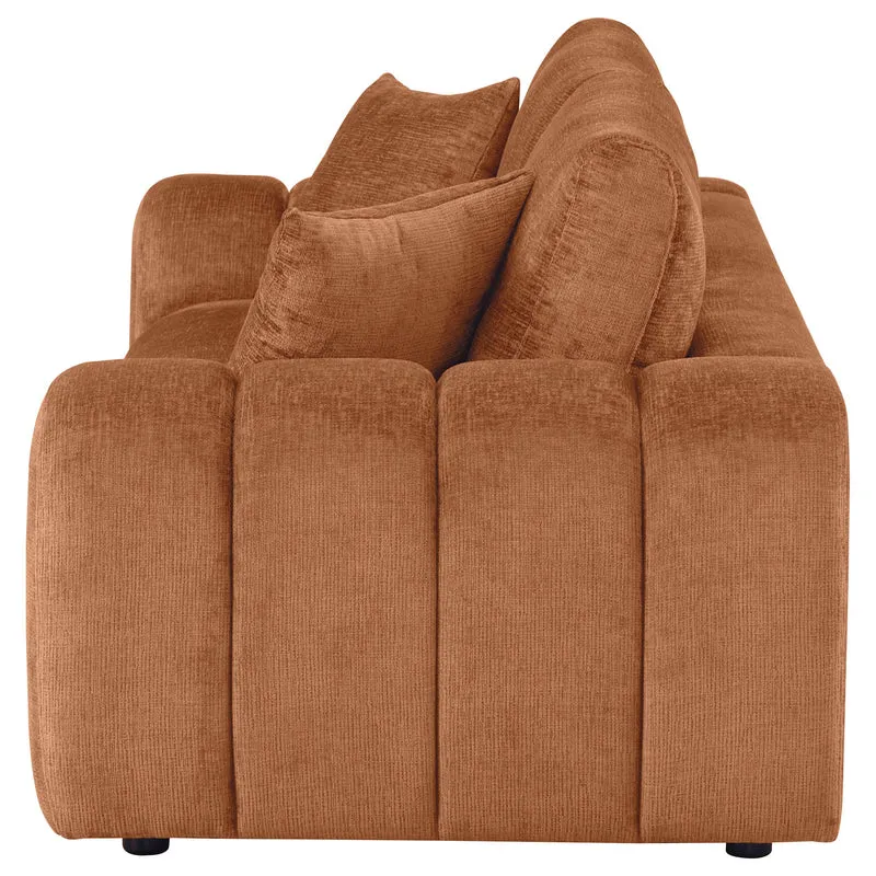 Coaster Furniture Burnett 504951 Chenille Upholstered Wide Arm Sofa - Burnt Orange