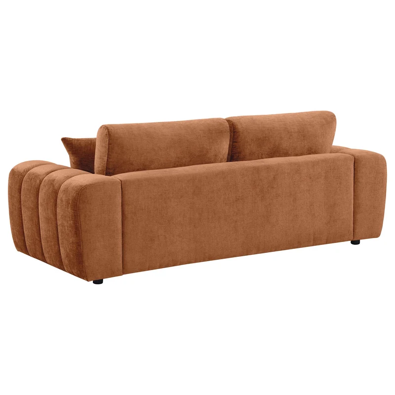 Coaster Furniture Burnett 504951 Chenille Upholstered Wide Arm Sofa - Burnt Orange