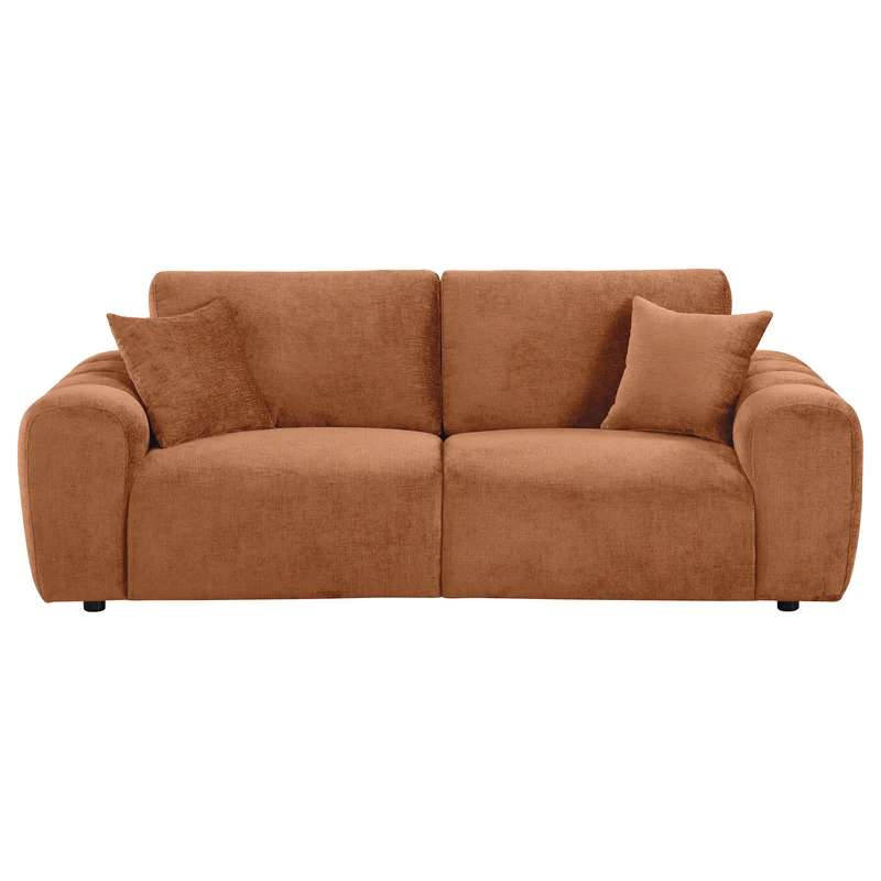 Coaster Furniture Burnett 504951 Chenille Upholstered Wide Arm Sofa - Burnt Orange