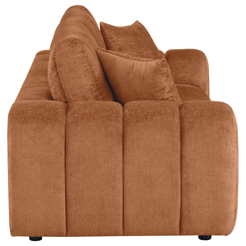 Coaster Furniture Burnett 504951 Chenille Upholstered Wide Arm Sofa - Burnt Orange