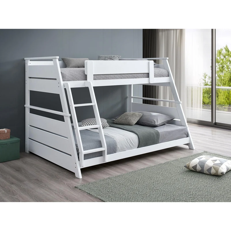 Coaster Furniture Holden 460593WHT Wood Veneer Twin Over Full Bunk Bed - White