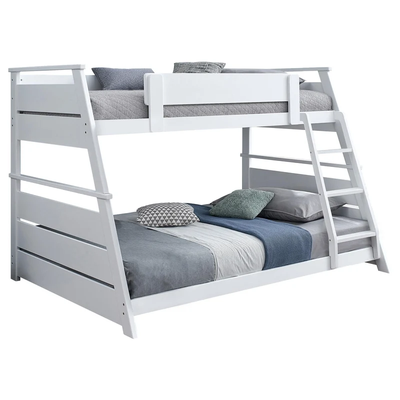 Coaster Furniture Holden 460593WHT Wood Veneer Twin Over Full Bunk Bed - White