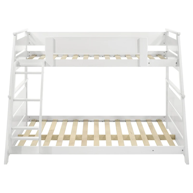 Coaster Furniture Holden 460593WHT Wood Veneer Twin Over Full Bunk Bed - White