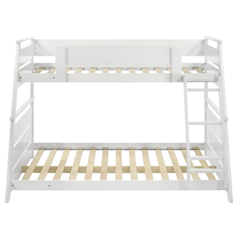 Coaster Furniture Holden 460593WHT Wood Veneer Twin Over Full Bunk Bed - White