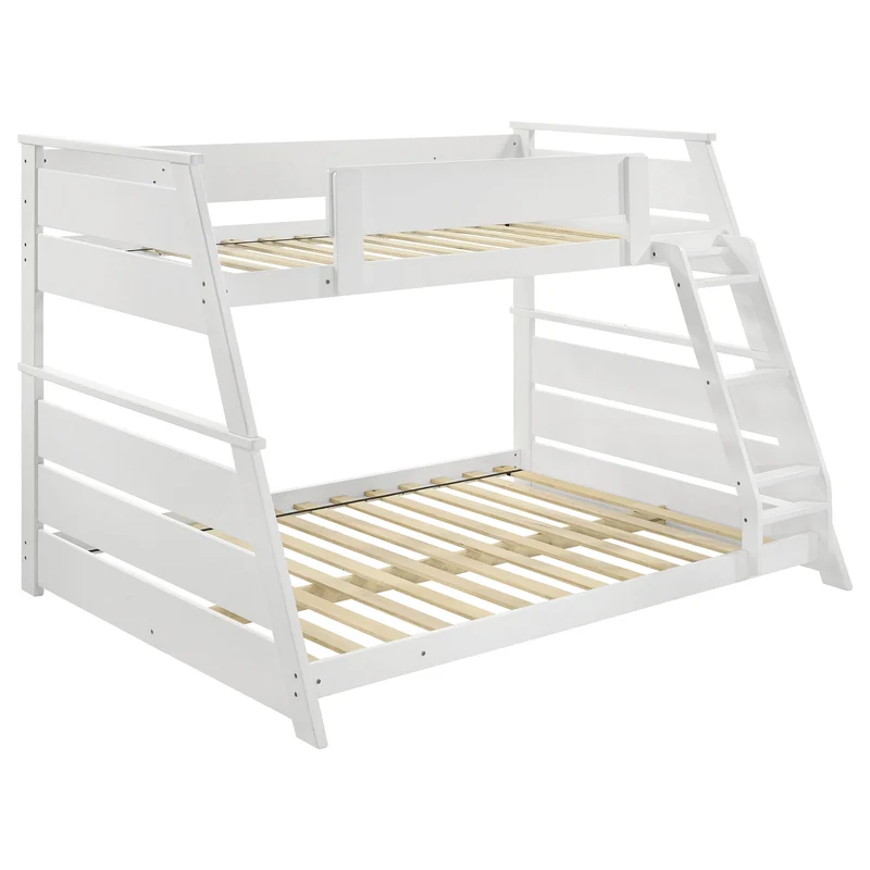Coaster Furniture Holden 460593WHT Wood Veneer Twin Over Full Bunk Bed - White