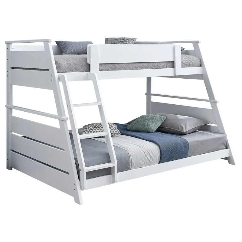 Coaster Furniture Holden 460593WHT Wood Veneer Twin Over Full Bunk Bed - White