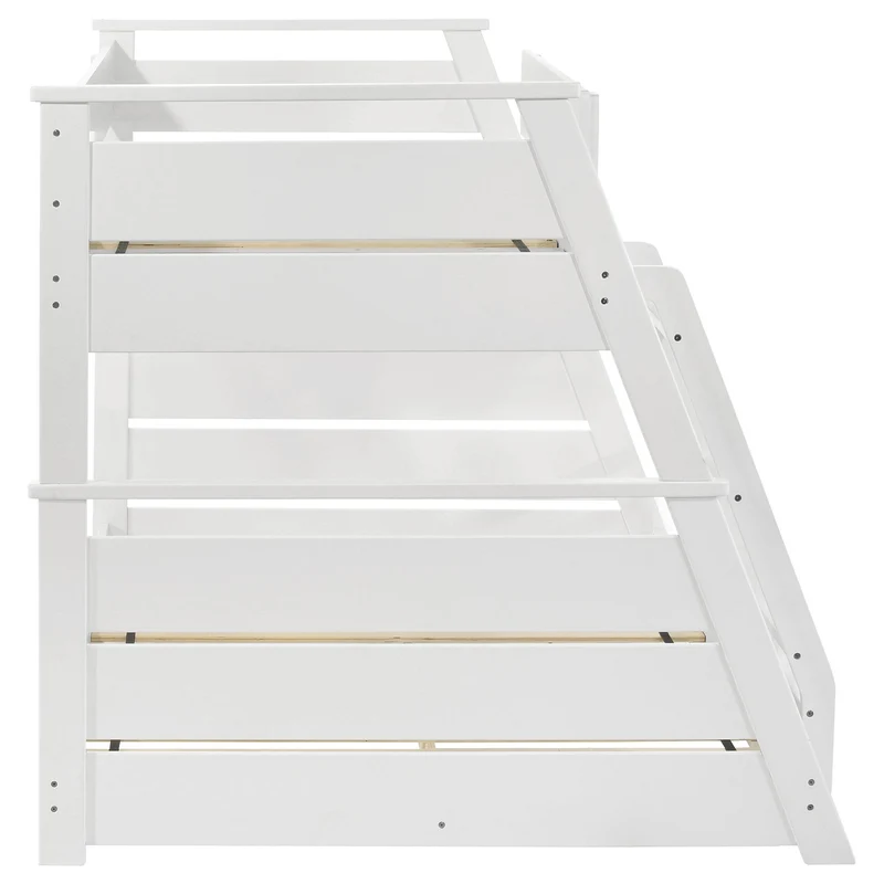 Coaster Furniture Holden 460593WHT Wood Veneer Twin Over Full Bunk Bed - White