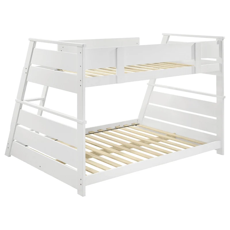 Coaster Furniture Holden 460593WHT Wood Veneer Twin Over Full Bunk Bed - White