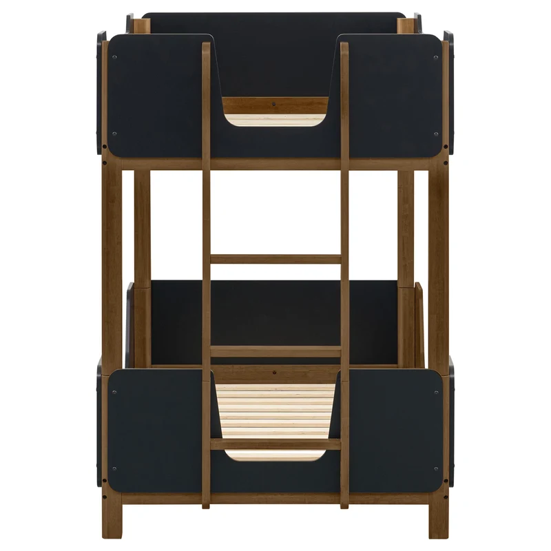 Coaster Furniture Morris 460369 Twin Over Twin Wood Bunk Bed - Black/Walnut