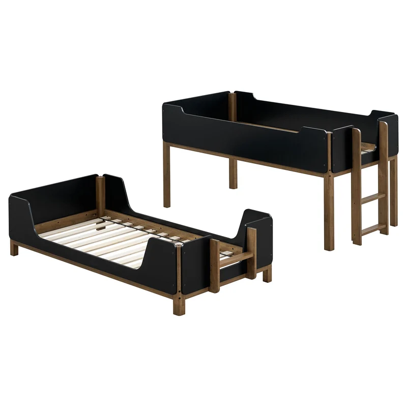 Coaster Furniture Morris 460369 Twin Over Twin Wood Bunk Bed - Black/Walnut