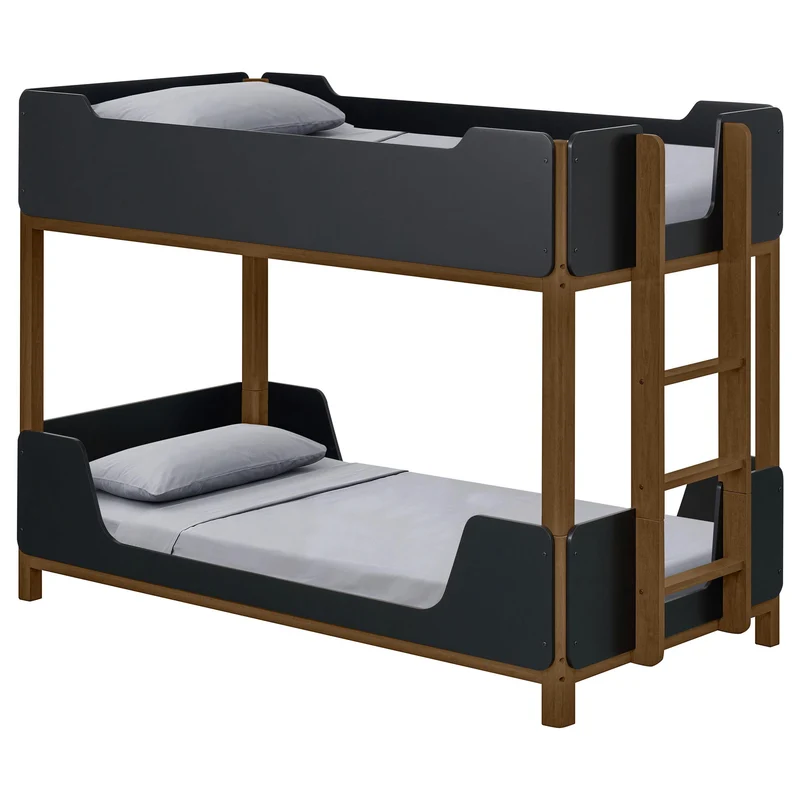 Coaster Furniture Morris 460369 Twin Over Twin Wood Bunk Bed - Black/Walnut