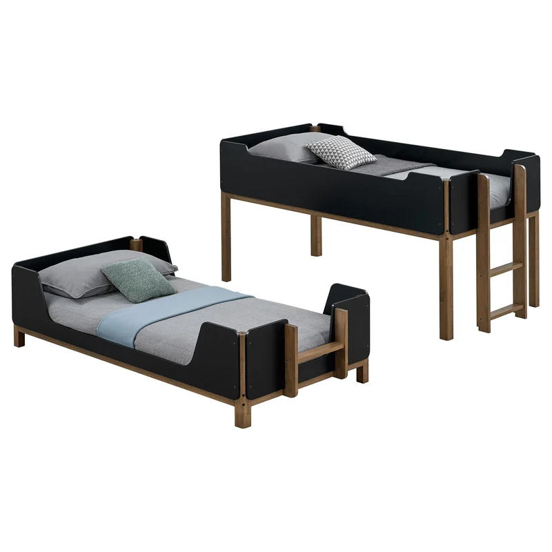 Coaster Furniture Morris 460369 Twin Over Twin Wood Bunk Bed - Black/Walnut