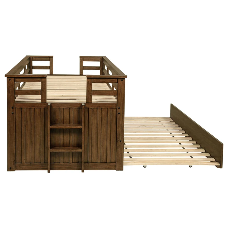Coaster Furniture Carlsbad 400716T Wood Twin Captains Bed With Trundle - Medium Brown