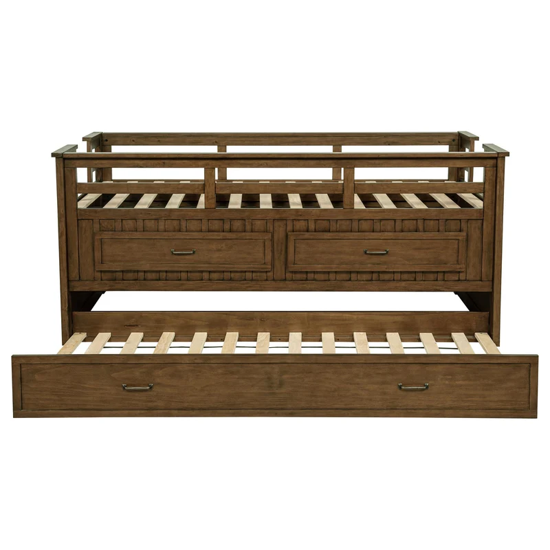 Coaster Furniture Carlsbad 400716T Wood Twin Captains Bed With Trundle - Medium Brown