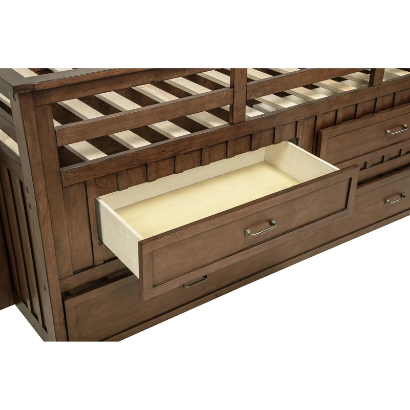 Coaster Furniture Carlsbad 400716T Wood Twin Captains Bed With Trundle - Medium Brown