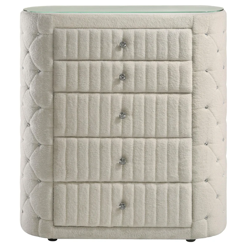 Coaster Furniture Sonya 360115 5-drawer Upholstered Bedroom Chest - Ivory