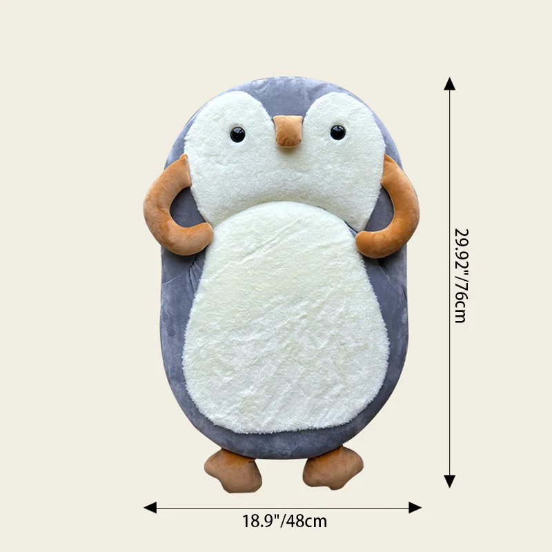Contemporary Creative Iron Frame Plush Duck Penguin-Shaped Kids Accent Chair - Foldable Back Chair For Bedroom