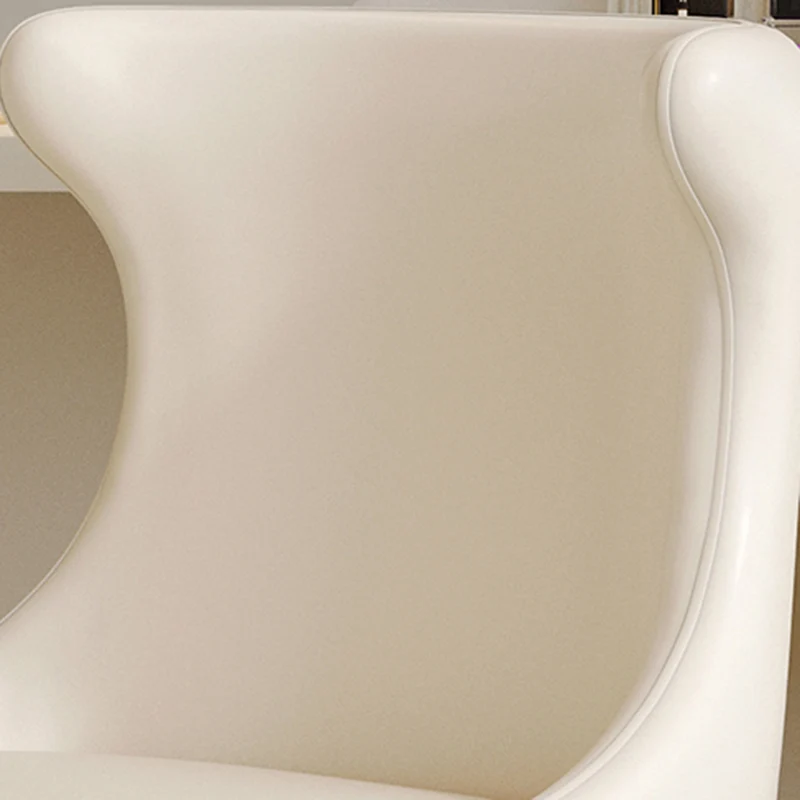 Modern Luxury Solid Wood Plywood Faux Leather Chenille Swivel Vanity Stool With Wraparound Backrest For Bedroom