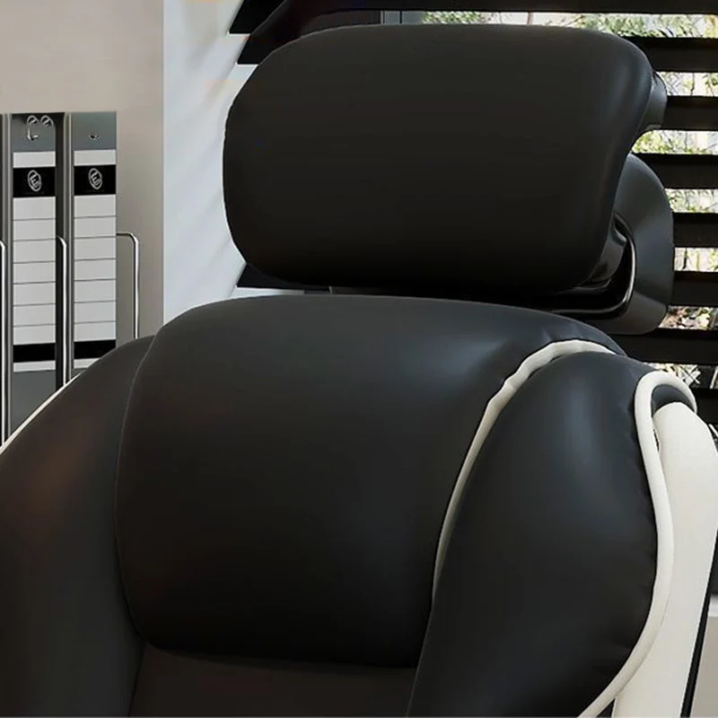 Modern Minimalist Square PU Leather Nylon MDF Iron Desk Chair Backrest Armrest For Home Office