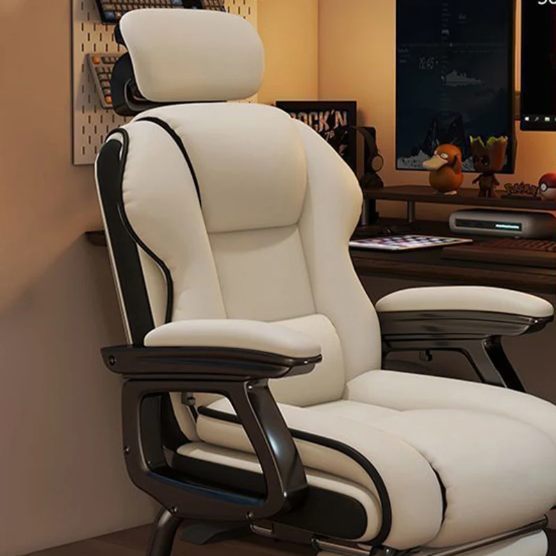 Modern Minimalist Square PU Leather Nylon MDF Iron Desk Chair Backrest Armrest For Home Office