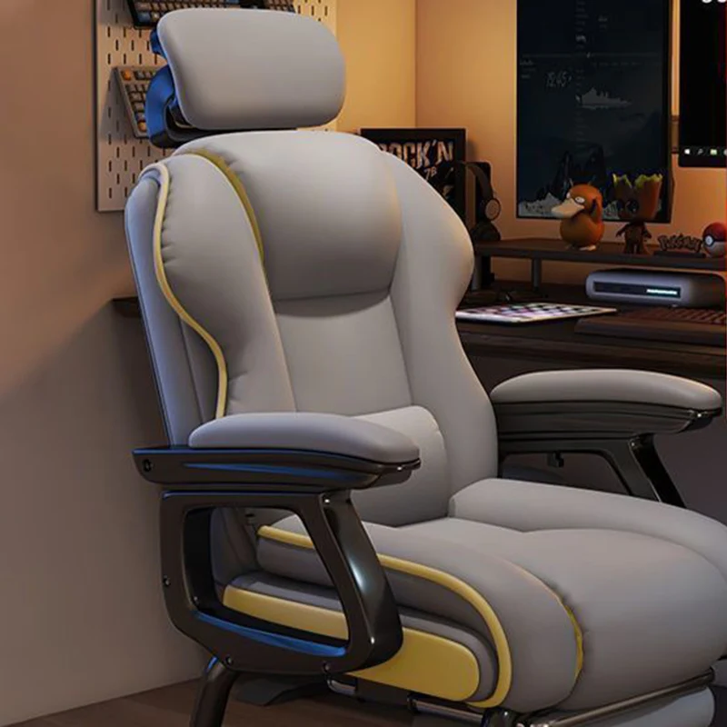 Modern Minimalist Square PU Leather Nylon MDF Iron Desk Chair Backrest Armrest For Home Office