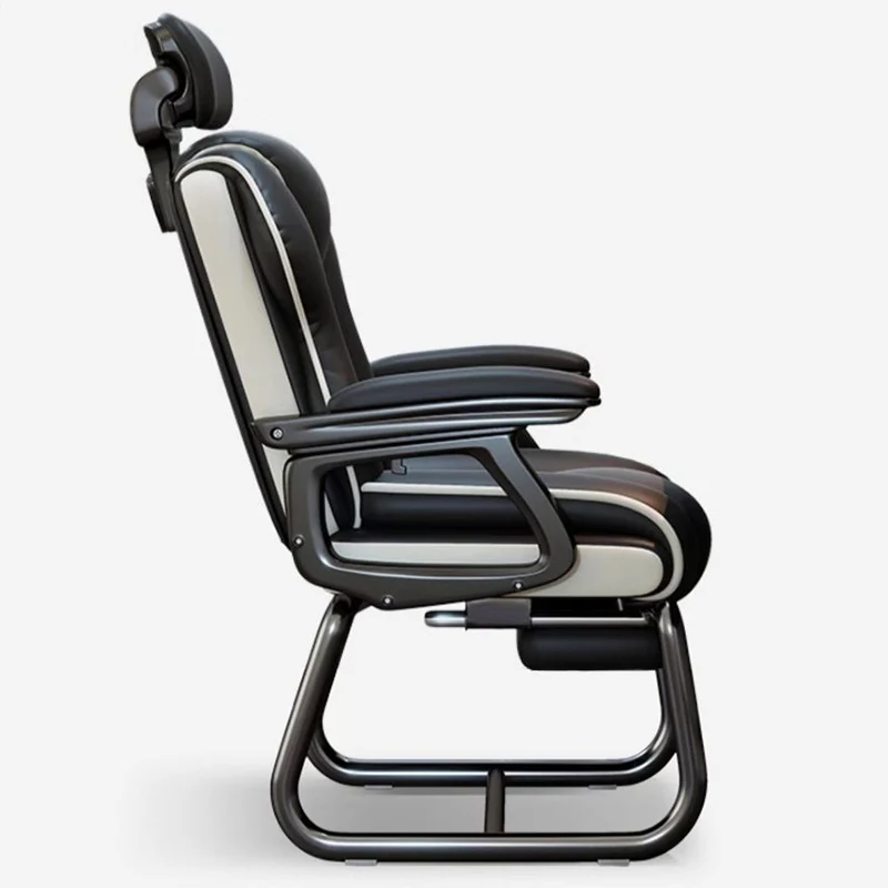 Modern Minimalist Square PU Leather Nylon MDF Iron Desk Chair Backrest Armrest For Home Office