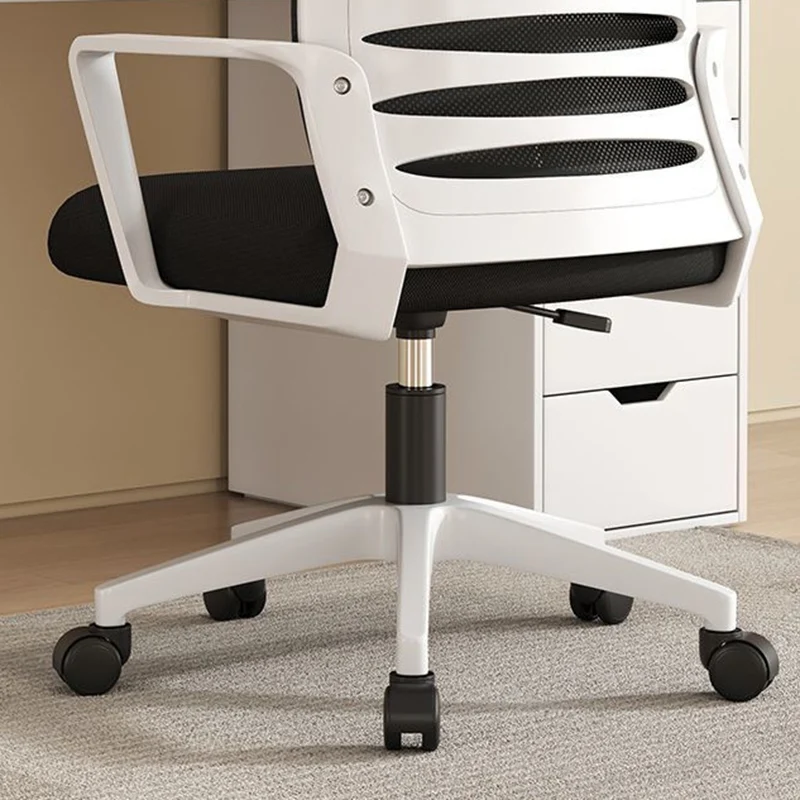 Modern Minimalist Square Mesh Fabric Nylon Swivel Height Adjustable Movable Desk Chair Backrest Armrest For Home Office