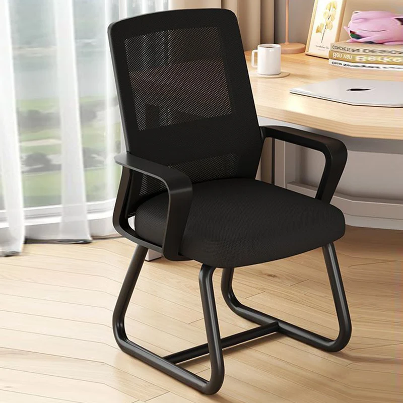 Modern Minimalist Square Rectangular Mesh Fabric Carbon Steel Desk Chair Backrest Armrest For Home Office