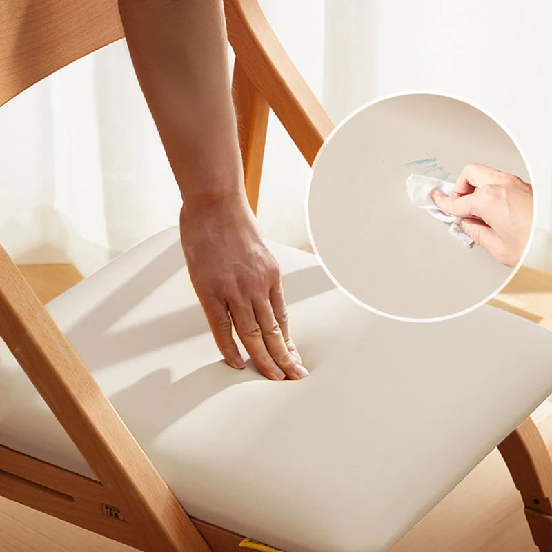 Modern Minimalist Triangular Beech Wood Solid Wood Plywood Silicone Leather Adjustable Kids Ergonomic Desk Chair Backrest Armless For Study
