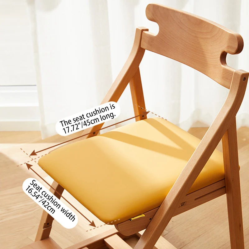 Modern Minimalist Triangular Beech Wood Solid Wood Plywood Silicone Leather Adjustable Kids Ergonomic Desk Chair Backrest Armless For Study