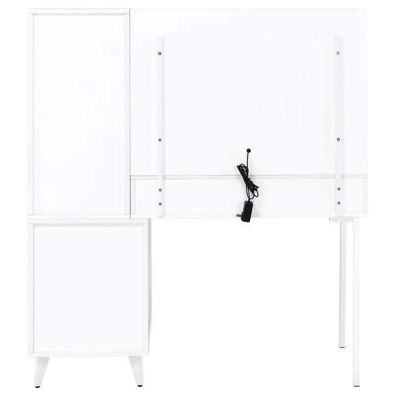 Coaster Furniture Souza 930282 5-Drawer Makeup Vanity Table With LED Mirror - White High Gloss