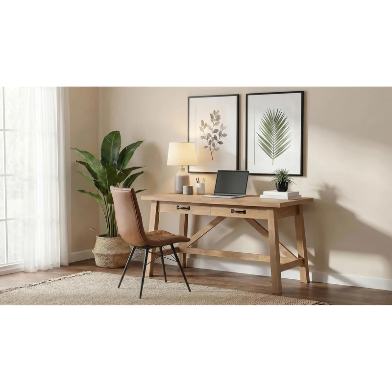 Coaster Furniture Fabian 801605 54-inch 2-drawer Computer Writing Desk - Distressed Light Brown