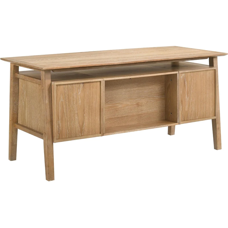Coaster Furniture Goodson 801587 64-inch 4-Drawer Double Pedestal Computer Desk - Distressed Light Brown