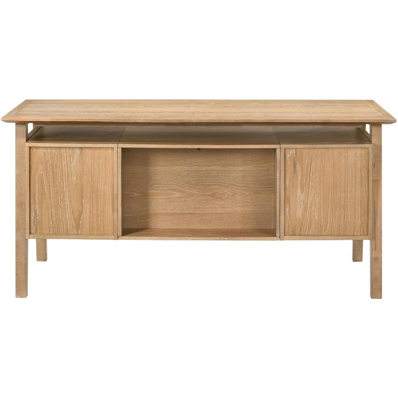 Coaster Furniture Goodson 801587 64-inch 4-Drawer Double Pedestal Computer Desk - Distressed Light Brown