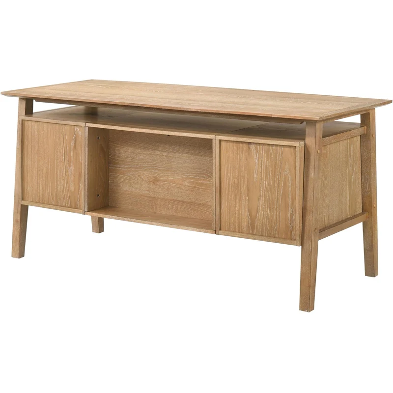 Coaster Furniture Goodson 801587 64-inch 4-Drawer Double Pedestal Computer Desk - Distressed Light Brown