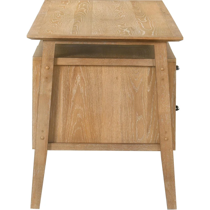 Coaster Furniture Goodson 801587 64-inch 4-Drawer Double Pedestal Computer Desk - Distressed Light Brown