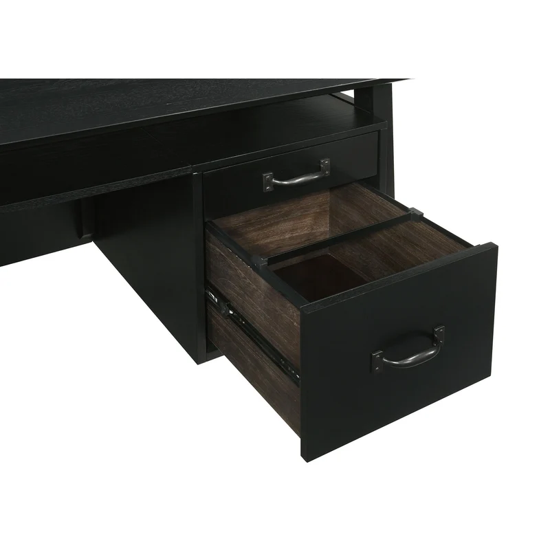 Coaster Furniture Goodson 801586 64-inch 4-Drawer Double Pedestal Computer Desk - Black