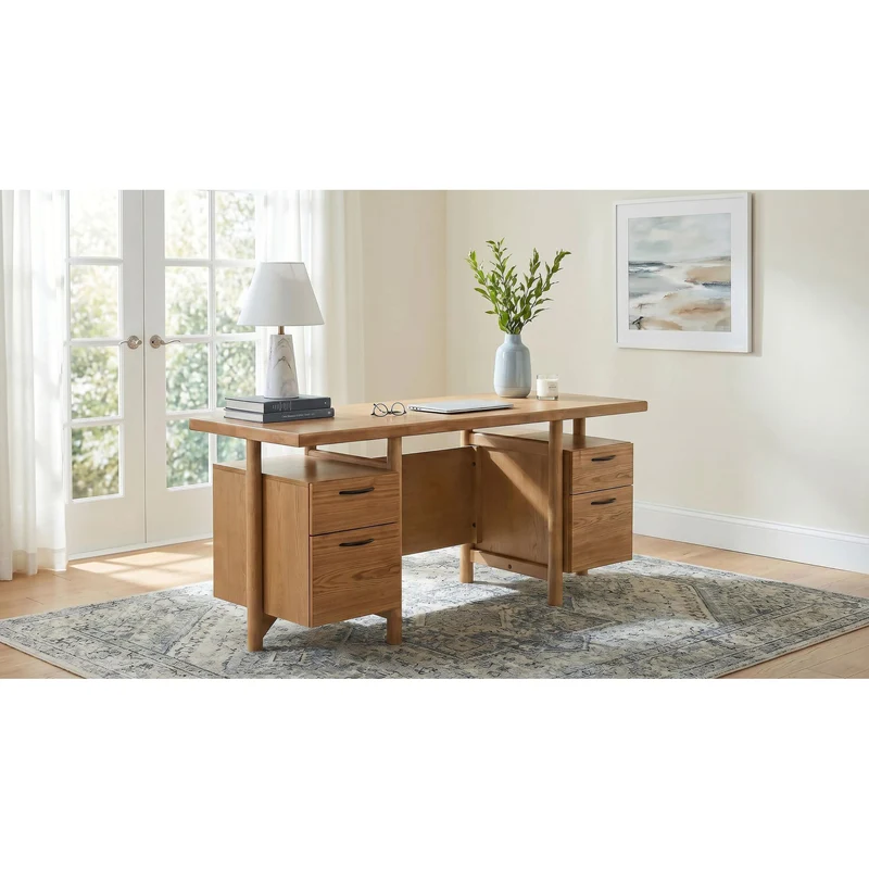 Coaster Furniture Roldan 801115 69-inch 4-drawer Computer Desk with File Drawer - Light Ash
