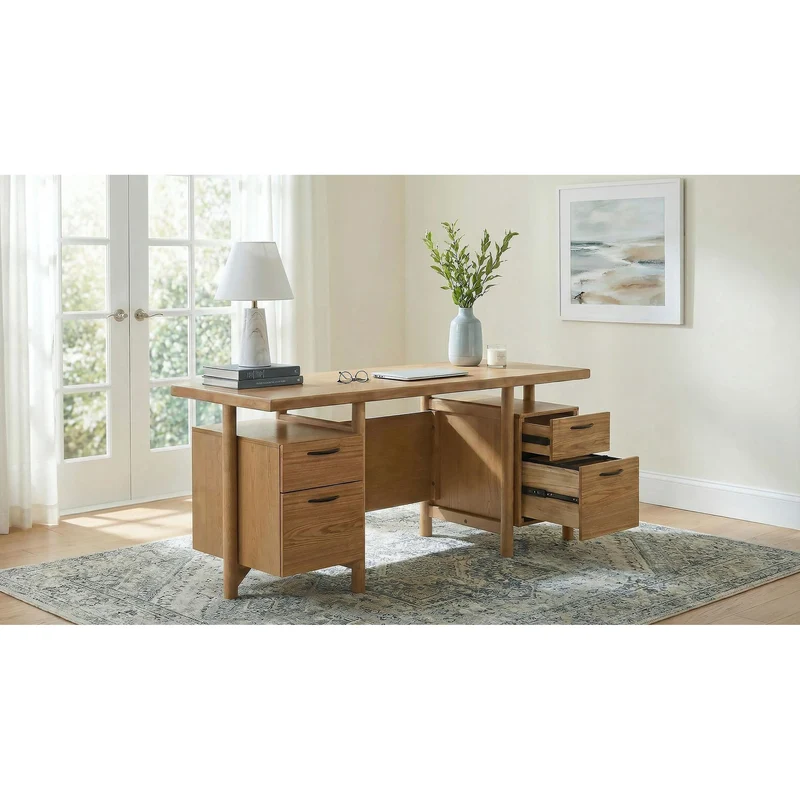 Coaster Furniture Roldan 801115 69-inch 4-drawer Computer Desk with File Drawer - Light Ash