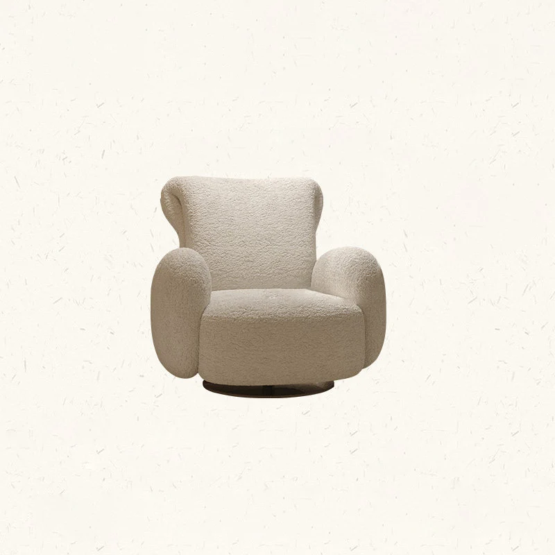 Traditional Vintage Stainless Steel & Chenille Swivel Upholstery Accent Chair With Backrest & Armrest Curved Silhouette For Living Room