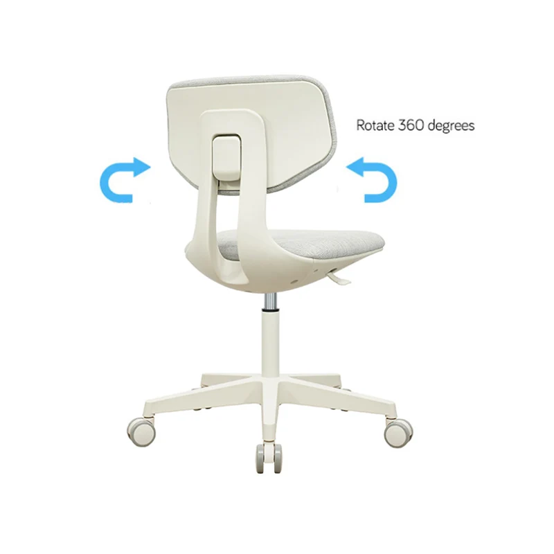 Modern Minimalist PP & Nylon & Linen Metal Swivel Desk Chair With Adjustable Height & Backrest For Home Office & Bedroom