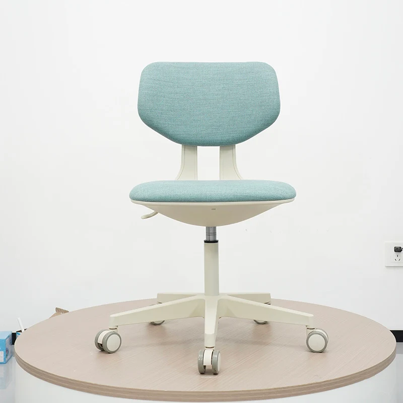 Modern Minimalist PP & Nylon & Linen Metal Swivel Desk Chair With Adjustable Height & Backrest For Home Office & Bedroom