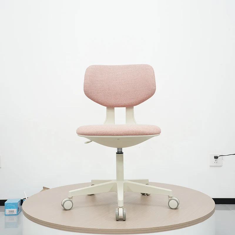 Modern Minimalist PP & Nylon & Linen Metal Swivel Desk Chair With Adjustable Height & Backrest For Home Office & Bedroom