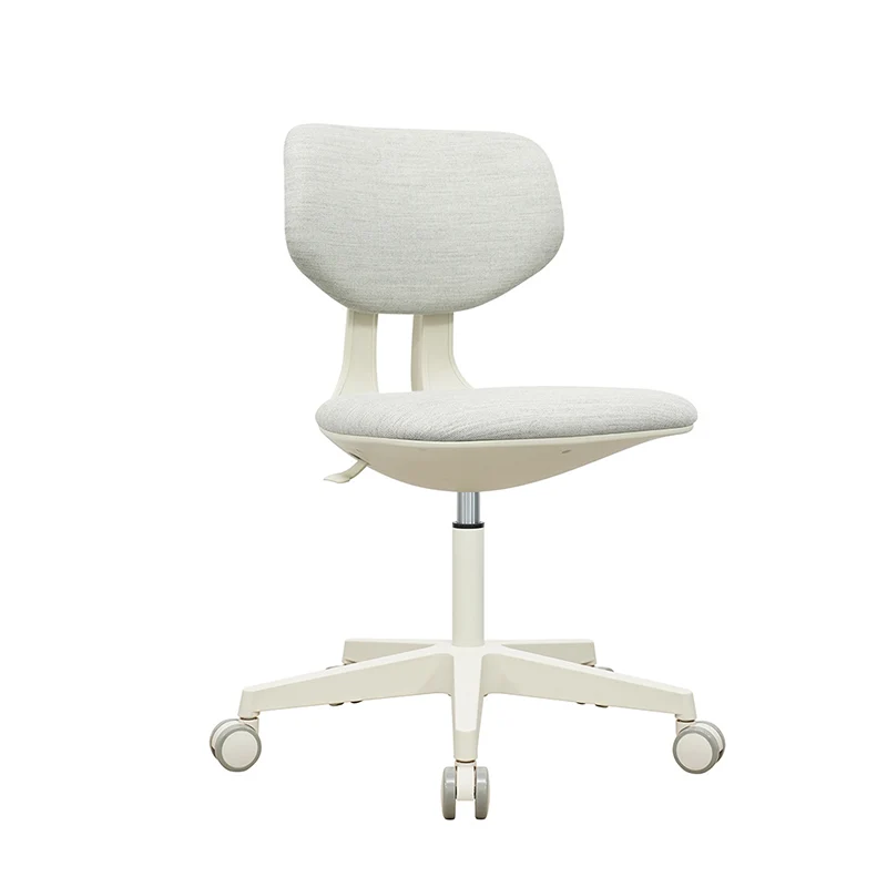 Modern Minimalist PP & Nylon & Linen Metal Swivel Desk Chair With Adjustable Height & Backrest For Home Office & Bedroom