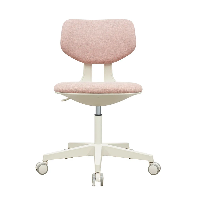 Modern Minimalist PP & Nylon & Linen Metal Swivel Desk Chair With Adjustable Height & Backrest For Home Office & Bedroom