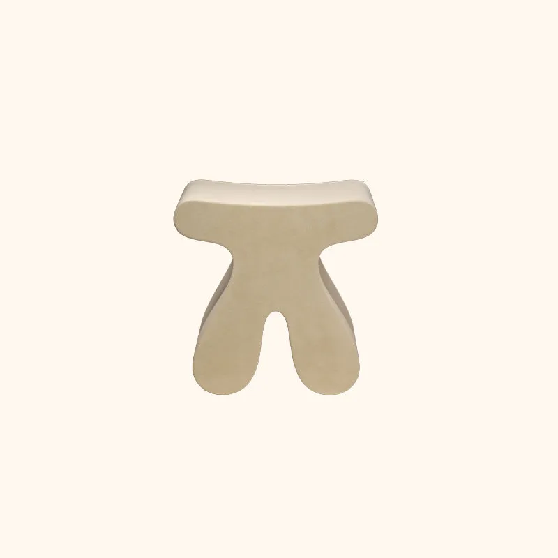 Modern Minimalist Plywood & Velvet Sculptural Rounded Low Stool For Bedroom